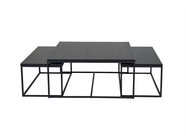 Nest trippel sofabord Sett/3, Svart 