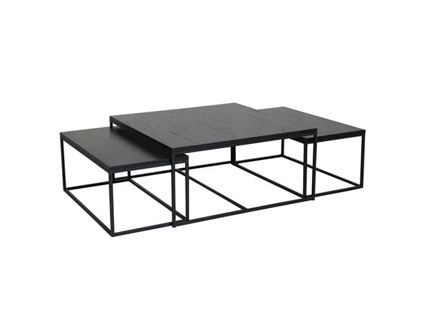 Nest trippel sofabord Sett/3, Svart 