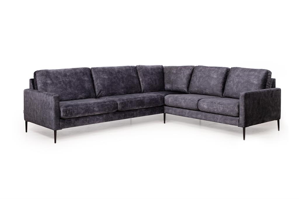 Dublin 5L hjørnesofa, PG2 32, Adore 67 antrazite Eureka Møbler AS