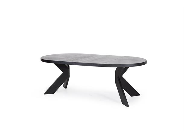 Boston spisebord Ø140 cm, 4 klaffer, svart 