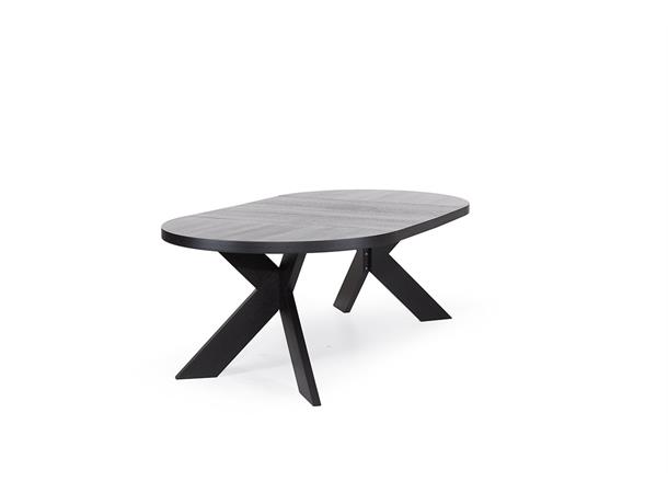 Boston spisebord Ø120 cm, Med 4 klaffer, svart 