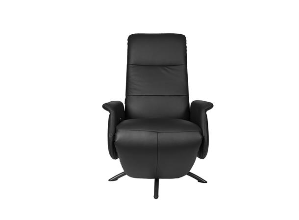 Trysil hvilestol m/fothviler, hud/PVC H14 Nero 