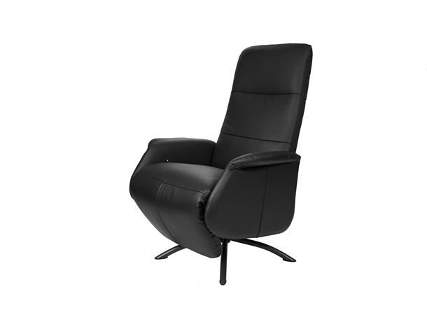 Trysil hvilestol m/fothviler, hud/PVC H14 Nero 