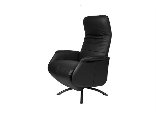 Trysil hvilestol m/fothviler, hud/PVC H14 Nero 