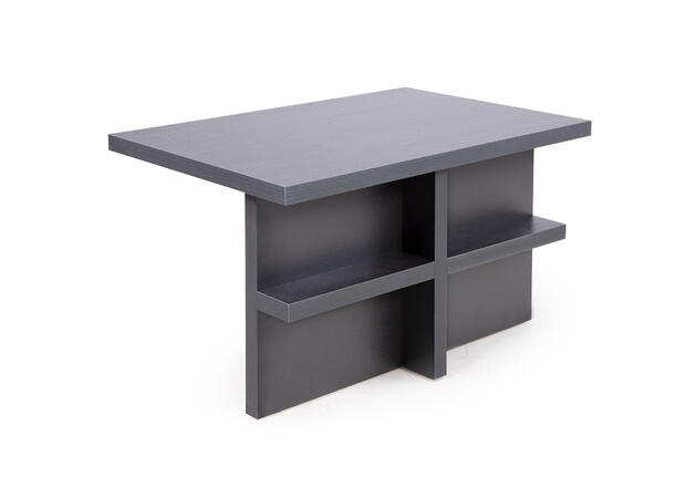 Domino 2 sofabord med 2 puffer, PG1 Svart, Abba 25T6 light grey 