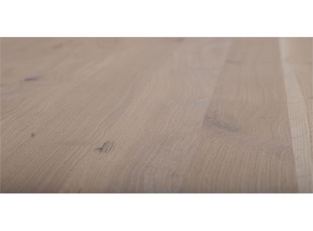 Haukeli spisebord Ø128, hvitoljet eik / metallbase 