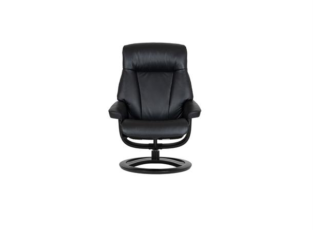 Atlanta hvilestol m/krakk, Medium, H2 Hud/PVC, svart 