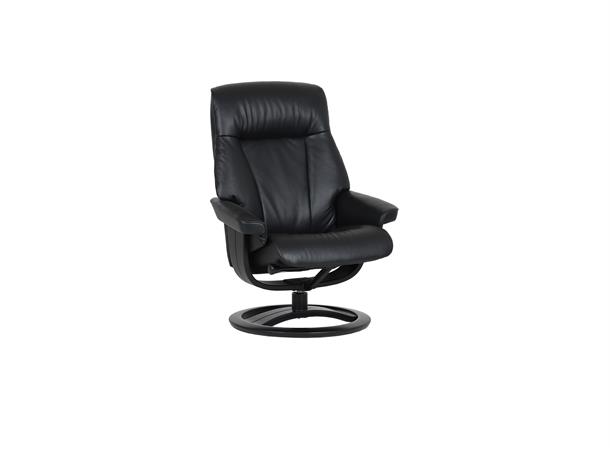 Atlanta hvilestol m/krakk, Medium, H2 Hud/PVC, svart 