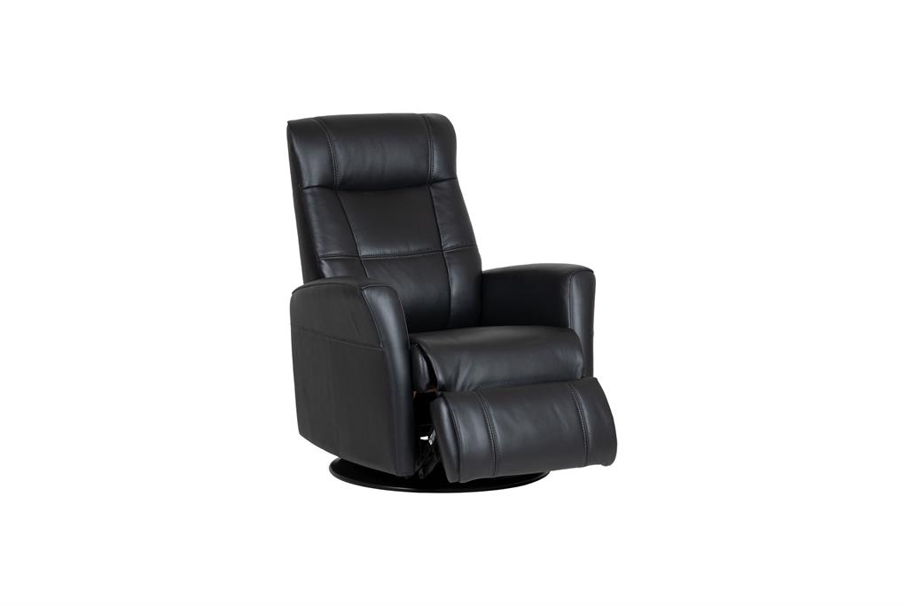 Odin recliner, H2 Hud/pvc, Essensa Nero - Eureka Møbler AS