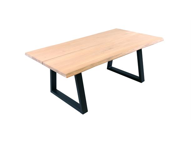 Røldal 130, Sofabord 130x72 cm, Hvitoljet eik/trapesben 