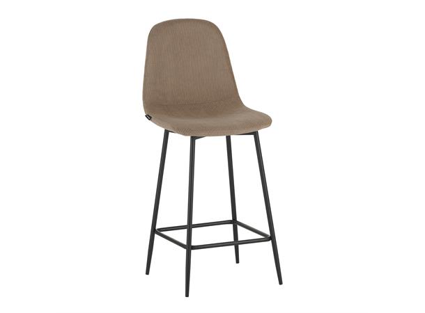 Anna barstol, Cordfløyel 105 Taupe Svart understell 