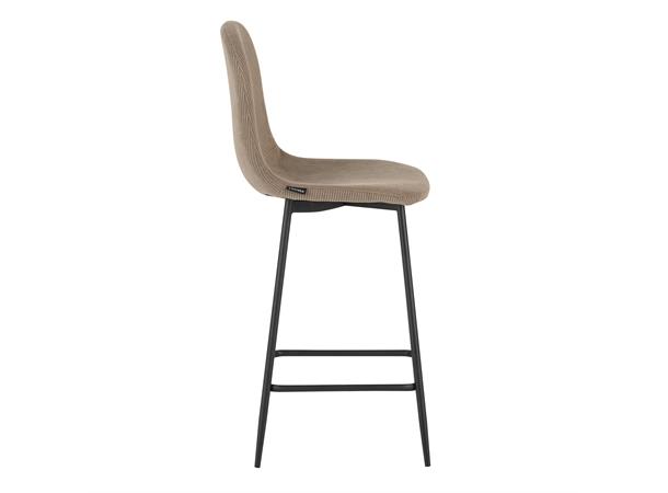 Anna barstol, Cordfløyel 105 Taupe Svart understell 
