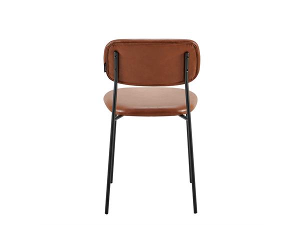 Hanne spisestol Cognac PU, sorte metallben 