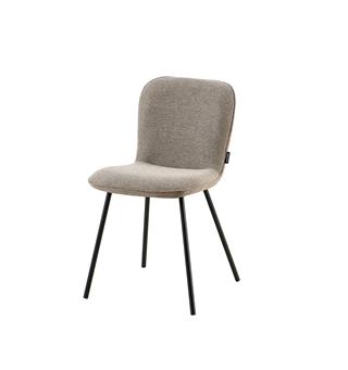 Mia spisestol Style 170 Taupe, sorte metallben