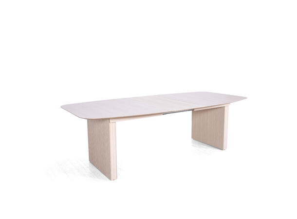 Viborg spisebord, opptil 2 klaffer Hvitpigmentert eikefiner, 200x120cm 