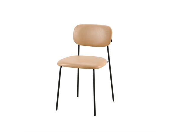 Hanne spisestol Sand PU, sorte metallben 