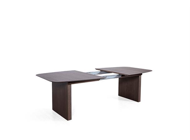 Viborg spisebord, opptil 2 klaffer Mocca eikefiner, 200x120cm 