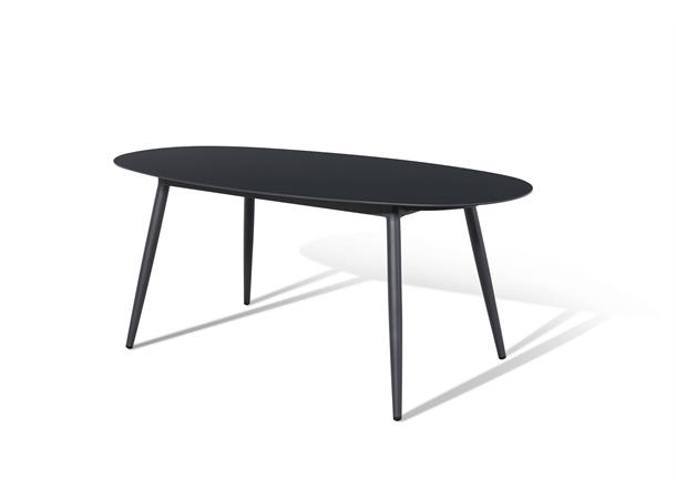 Altea ovalt bord 180x100x75cm, spraystone, svart 