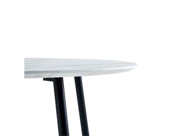 Stian spisebord Ø120 cm, Melamin-topp m/marmorlook 