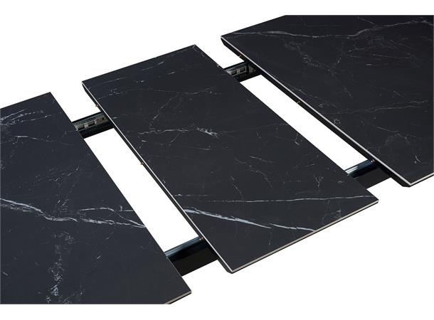 Ulrik spisebord m/klaff 160(200)x90 cm, sintret stein 