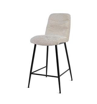 Hege barstol Beige tekstil VX207-2, sorte metallben