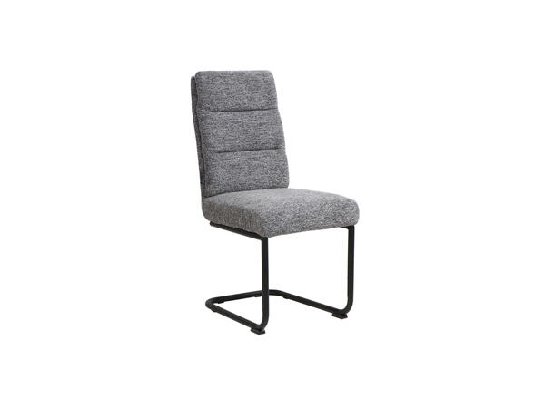 Andrine spisestol Grå tekstil, sorte metallben 