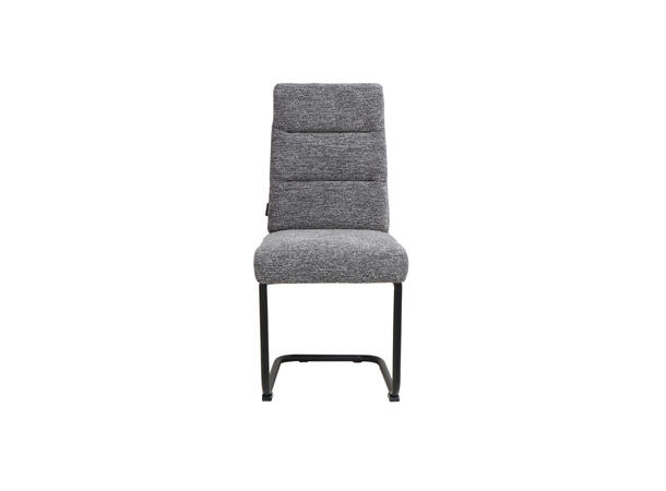 Andrine spisestol Grå tekstil, sorte metallben 
