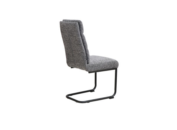 Andrine spisestol Grå tekstil, sorte metallben 
