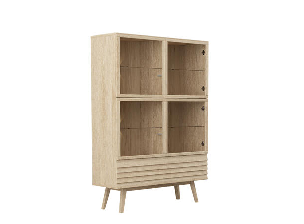 Casø 777 Høy skjenk, 124x177x40 cm Hvitpigmentert eik, skrå ben 