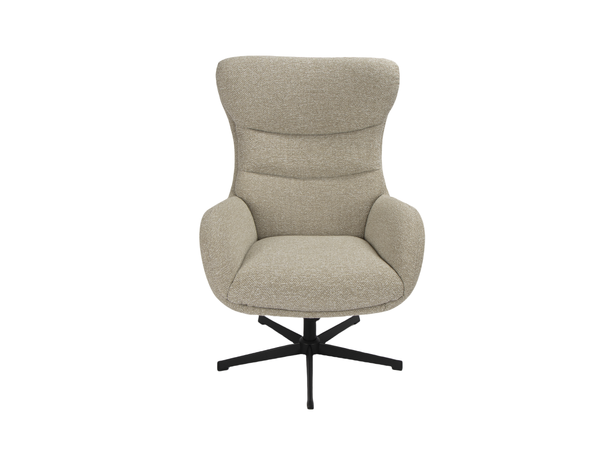 Curtis hvilestol med tilt og skammel Royal 110 Beige, Svart sokkel 