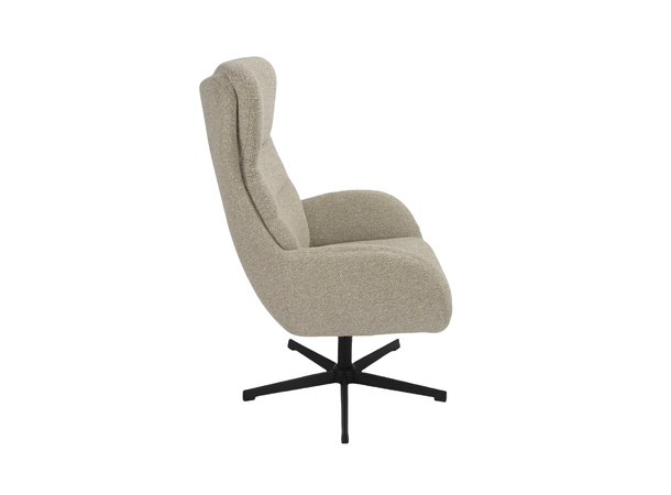 Curtis hvilestol med tilt og skammel Royal 110 Beige, Svart sokkel 