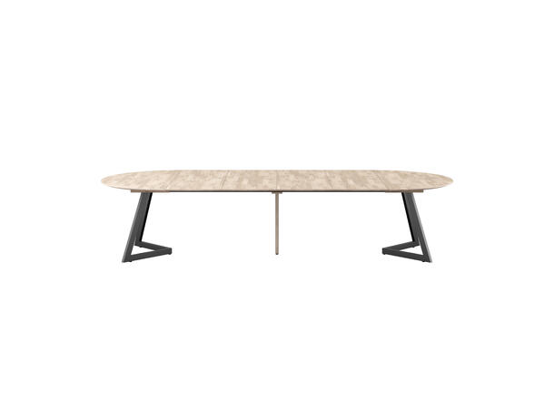 Ellis spisebord Ø140 Hvitpigmentert eik, metallben 