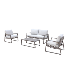 Samos sofagruppe 2+1+1+Bord Coffee ramme/beige tekstil