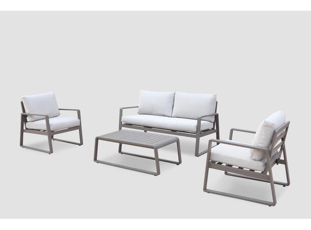Samos sofagruppe 2+1+1+Bord Coffee ramme/hvit tekstil 