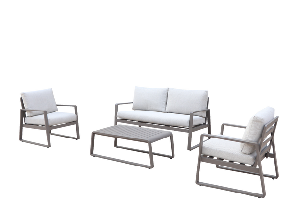 Samos sofagruppe 2+1+1+Bord Coffee ramme/beige tekstil 