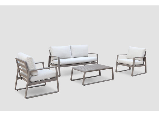 Samos sofagruppe 2+1+1+Bord Coffee ramme/hvit tekstil 