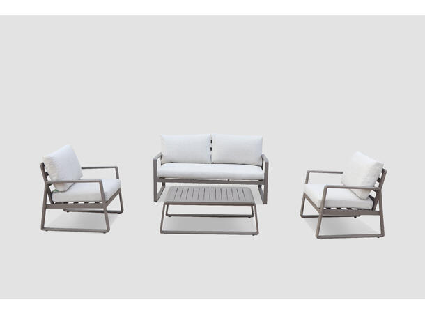 Samos sofagruppe 2+1+1+Bord Coffee ramme/hvit tekstil 