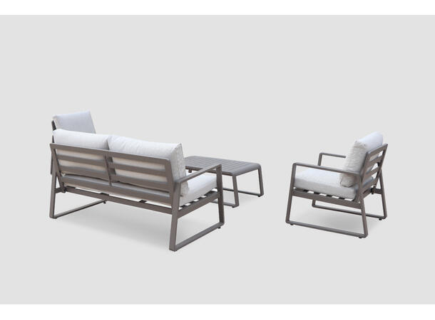 Samos sofagruppe 2+1+1+Bord Coffee ramme/hvit tekstil 