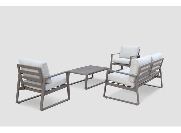 Samos sofagruppe 2+1+1+Bord Coffee ramme/hvit tekstil 