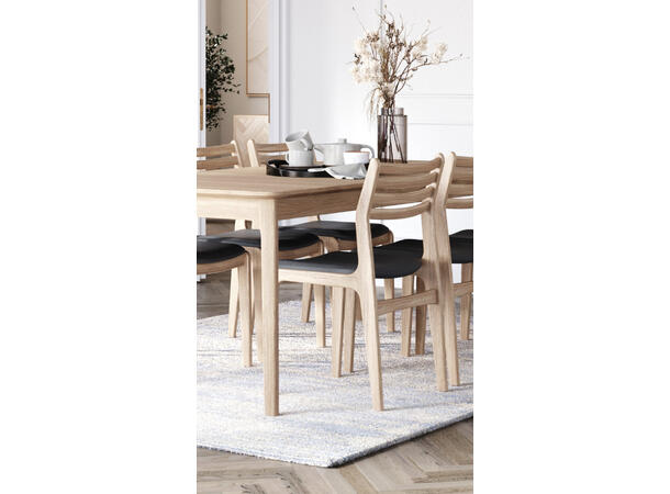 Casø Anne spisestol Hvitpigmentert eik, Sort hud 