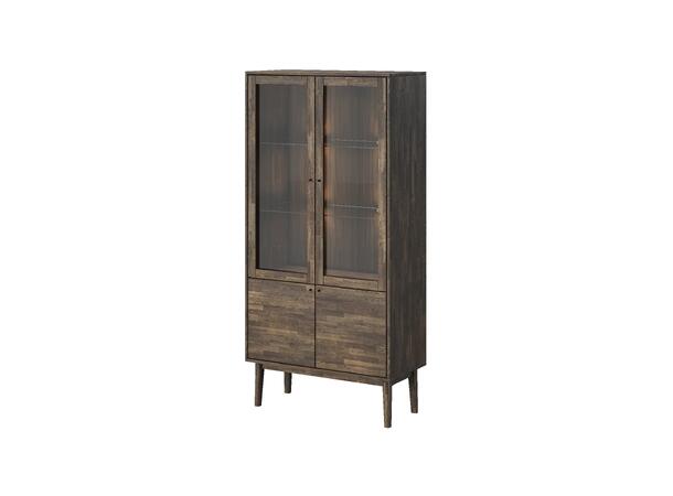 Casø Elegance vitrine, 93x193x44 cm Røkt eik, treben 