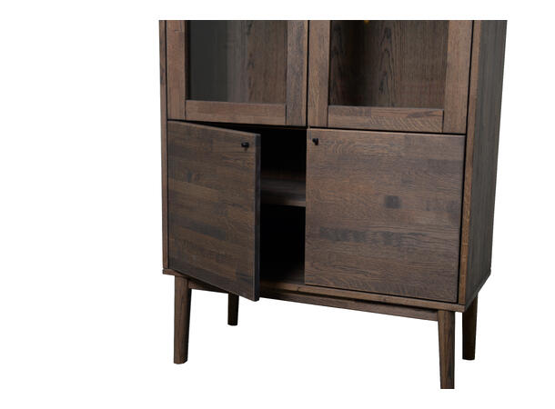 Casø Elegance vitrine, 93x193x44 cm Røkt eik, treben 