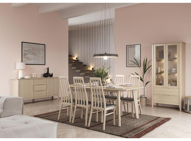 Eva spisestol Hvitpigmentert eik, Sort hud 