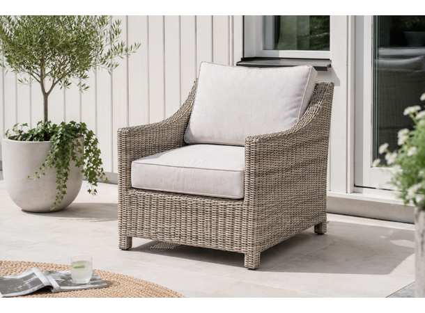 Portør 1-seter Aluminium, naturflett 