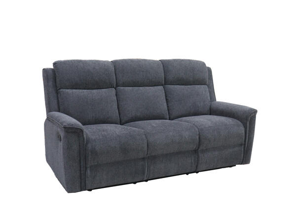 Teddy reclinersofa, 3-seter, manuell Mørk grå tekstil 