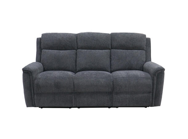 Teddy reclinersofa, 3-seter, manuell Mørk grå tekstil 