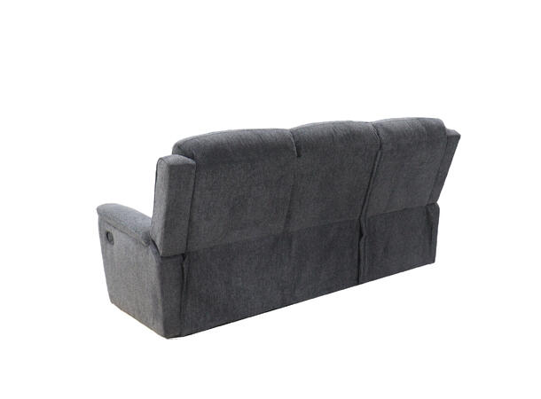 Teddy reclinersofa, 3-seter, manuell Mørk grå tekstil 