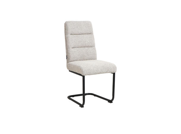 Andrine spisestol Beige tekstil, sorte metallben 