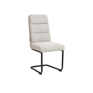 Andrine spisestol Beige tekstil, sorte metallben