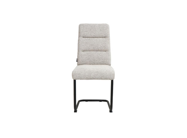 Andrine spisestol Beige tekstil, sorte metallben 